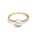 wholesale S925 Gold-Plated Silver, Natural Freshwater Pearl, Minimalist Women's Rings for Wholesale-0-4