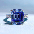 wholesale S925 Silver New Style Imported Blue-Gray 10*11 High Carbon Diamond Ring for Women,-0-1