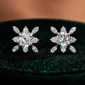 S925 Silver Moissanite Stud Earrings, Star Queen Source Factory Wholesale-0-4