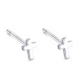 wholesale Sterling Silver S999 Ear Piercing Earrings for Women, Pure Silver Small and Mini Double-ended Ear Studs, Cartilage Ear Studs, Minimalist Ear Piercing Needle Ear Accessories-0-32