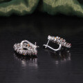 wholesale S925 Sterling Silver Luxury Gemstone Ring and Earrings Set with Natural Garnet and Crystal in Multicolored Jewelry-0-2
