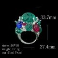 wholesale 925 Silver Gold-Plated Ring with High Carbon Diamonds, High-End Jewelry Fruit Basket Design, Versatile Accessory for Women-0-1