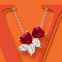 wholesale 925 Metal New Style 7*7 Heart-shaped Pendant with 12ct Lab-grown Ruby Fresh and Delicate Collarbone Necklace-Cultivated Ruby【N2461】 Main Stone 7*7