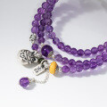 wholesale 999 Silver Fresh, Sweet, Niche-Designed Exquisite Multi-Layer Amethyst "Fu" Character Rabbit Bracelet S7807-0-4