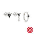 wholesale S925 Sterling Silver with Inlaid Diamonds Star and Moon Marquise Earrings, Ear Hoops, Popular Among European and American INS Trendsetters-0-4