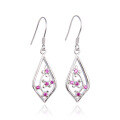 wholesale S925 Sterling Silver Women's Earrings, Fashionable and Unique Design with Zircon Floral Teardrop Hook Ear Accessories-0-4