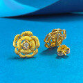 wholesale S925 silver-plated summer new camellia brushed earrings, fashionable and versatile with a high-end feel-0-1