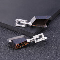wholesale S925 Silver luxurious high-end natural smoky quartz earrings with a fashionable design, irregularly shaped large carat natural gemstone earrings-0-3