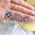 wholesale S925 silver new four-leaf clover necklace, retro short cross chain, silver chain, popular necklace, 40+3-0-3
