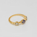 wholesale S925 Gold-Plated Silver, Duli Jewelry Japanese Style Minimalist Colored Gemstone Moon Goddess Iolite/Labradorite Ring-0-1