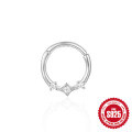 wholesale S925 Sterling Silver Star Triangle Diamond Inlaid Cartilage Ear Hoop, Popular Nose Ring-0-6