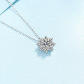 wholesale PT950 gold plated 925 sterling silver necklace for women with moissanite sunflower pendant, factory-0-2