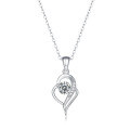 wholesale S925 Sterling Silver Heartstring Pendant Moissanite Necklace for Women, Trendy with Chain Accessory Gift, Live Stream Ready, In Stock for Wholesale-0-5