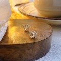 wholesale S925 Sterling Silver Hollow-Out Butterfly Stud Earrings, Minimalist and Versatile for Women, Hypoallergenic and Gentle on Piercings-0-1