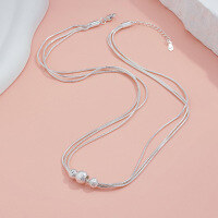 wholesale Multi-layer chain ball pendant necklace for women with a niche design sense, lightweight luxury, and national trend, featuring multi-layer lucky bead bracelets Metal material comes first-xb1330-bracelet