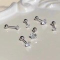 wholesale 999 Sterling Silver Jingxu Zircon Screw-Back Ear Stud Earrings for Women, Small Helix Earrings for Healing Ear Piercings, Sleep-Friendly No Need to Remove-0-3