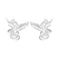 999 Silver Phoenix Rebirth Stud Earrings, 2025 New Small-Batch Elegant Women's Earrings-0-3