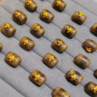 wholesale S925 silver gold-plated natural agarwood Garuda barrel bead accessories DIY handmade bracelet semi-finished products-Dapeng Bird Bucket Beads