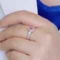 wholesale S925 Sterling Silver All-Over Red Elk Waterdrop Ring for Women, Modifies Hand Shape, Exquisite, Fashionable, Niche, Light Luxury, Versatile-0-2
