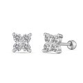 wholesale 925 Sterling Silver Earrings for Women, Fashionable, Small and Fresh, Lightweight and Exquisite, Cute Mini Floral Silver Needle Ear Care Earrings-0-5