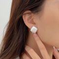 wholesale S925 Sterling Silver Unique Geometric Square Stud Earrings Korean High-end Minimalist Style Earrings-0-2