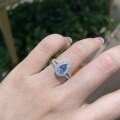 925 Silver 5*8mm Teardrop Lab-Grown Spinel Ring for Women-0-3