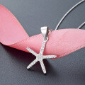 wholesale S925 Sterling Silver Diamond Starfish Pendant for Women, Minimalist and Fashionable, Niche Design, Luxurious Feel, Cross-Border Wholesale-0-1