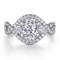 wholesale 925 Sterling Silver Women's Elegant Line Pavé Diamond-Shaped Zirconia Exported Jewelry Source Factory Best-Seller-Platinum US size 8#