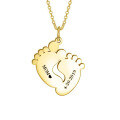 wholesale Sterling Silver Custom European Style Fashion Minimalist Playful Footprint Pendant Name Necklace-0-4