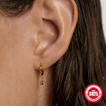 wholesale S925 Sterling Silver gold-plated teardrop ear cuffs, anins-0-2