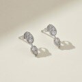 wholesale S925 Sterling Silver Korean Japanese Light Luxury Pear-Shaped Zircon Drop Earrings for Women, Elegant and Versatile Design-0-0