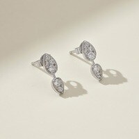 wholesale S925 Sterling Silver Korean Japanese Light Luxury Pear-Shaped Zircon Drop Earrings for Women, Elegant and Versatile Design-DY1D0354-SW-WH 925 silver