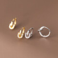 wholesale S925 full diamond letter U ear clasp Korean version minimalist petite horseshoe summer elegant earrings M01081-0-0