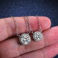 Sterling Silver 1-Carat Moissanite Pendant Necklace for Women-0-1