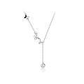 wholesale S925 Sterling Silver Shiny Diamond Butterfly Tassel Necklace Simple and Versatile Elegant Flower Socialite Design Sense Collarbone Chain D7032-0-4