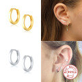 wholesale S925 Sterling Silver Smooth Hoop Ear Clasp, Fast Selling Fashion Classic Minimalist Versatile Women's Earrings-0-1