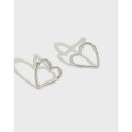 wholesale S925 Sterling Silver HED239 Korean Style Fashion Versatile Sweet and Cool Minimalist Hollow-Out Heart-shaped Earrings-0-0