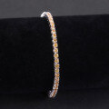 wholesale S925 sterling silver gold-plated champagne moissanite tennis bracelet 3/4/5mm hip-hop colored bracelet-0-4