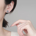 S925 Sterling Silver Moissanite Geometric Swirl Earrings, Minimalist Daily Gift-0-2