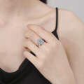 wholesale S925 Sterling Silver Full Moissanite Flower Ring Full Diamond High-End Fashion Versatile Cross-Border Hot Selling Jewelry Wholesale-0-3