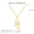 wholesale S925 Sterling Silver Women's Snake Pendant Necklace, French Style Chic Collarbone Chain-0-5
