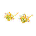 wholesale S925 silver plated with 14K gold peridot earrings, Duli Jewelry's new collection,-0-4