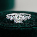 Sterling Silver 2ct Moissanite Ring Women's Fancy Square Radiant Princess Cut Wholesale-0-4