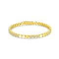 S925 Silver 18k Gold-Plated 09mm Round Dot Bubble Spaced Layering Women's Bracelet-0-3
