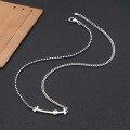 wholesale S925 silver smiling face necklace for women, fashionable and versatile, elegant collarbone chain, Thai silver personality student trendy neck chain-0-1