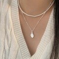 wholesale S925 Sterling Silver Korean Style Leaf Necklace for Women, Minimalist Small Luxury Trendy Choker Collarbone Chain, New Collection-0-2