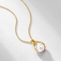 wholesale S925 sterling silver Korean new versatile elegant pearl necklace for women, trendy ins style with high-end design sense wholesale-0-1