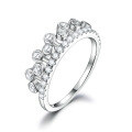 wholesale S925 Sterling Silver Single Row Butterfly Ring with Full CZ Stones, Heart Shape, Luxury and High-End Feel-0-11