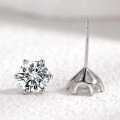 wholesale S925 Sterling Silver Moissanite Six-Prong Stud Earrings, Popular Korean Style Minimalist Moissanite Women's Jewelry, Amazon Best-Seller, Recommended for Independent Websites-0-1