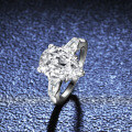 Sterling Silver Moissanite Ring Women's Luxury Pave Pear Shape 4 Carat-0-2